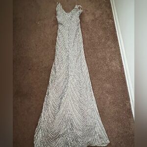 Silver Windosr Maxi Dress